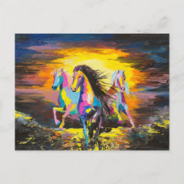 Cartão Postal Cavalos