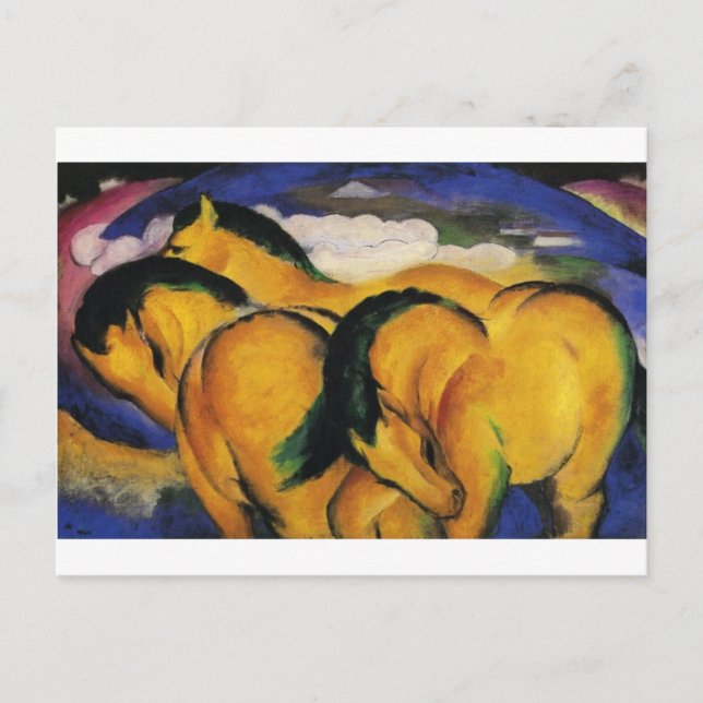 Cartão Postal Cavalos Amarelos de Franz Marc (Frente)