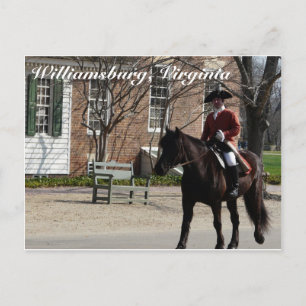 Cartão Postal Cavalos cavalgando em Colonial Williamsburg