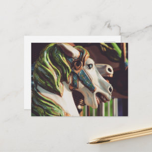 Cartão Postal  Cavalos de Carrossel Dias de Verão na Feira