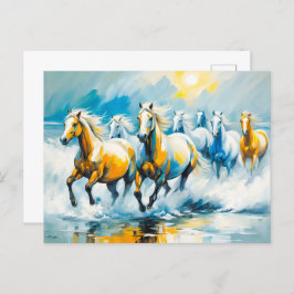 Cartão Postal Cavalos De Castanheiro Que Atravessam O Mar Negro