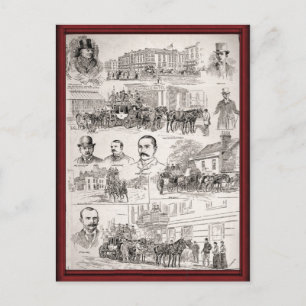 Cartão Postal Cavalos de colheita no trabalho