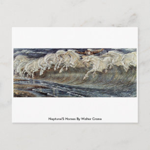 Cartão Postal Cavalos De Netuno Por Walter Crane