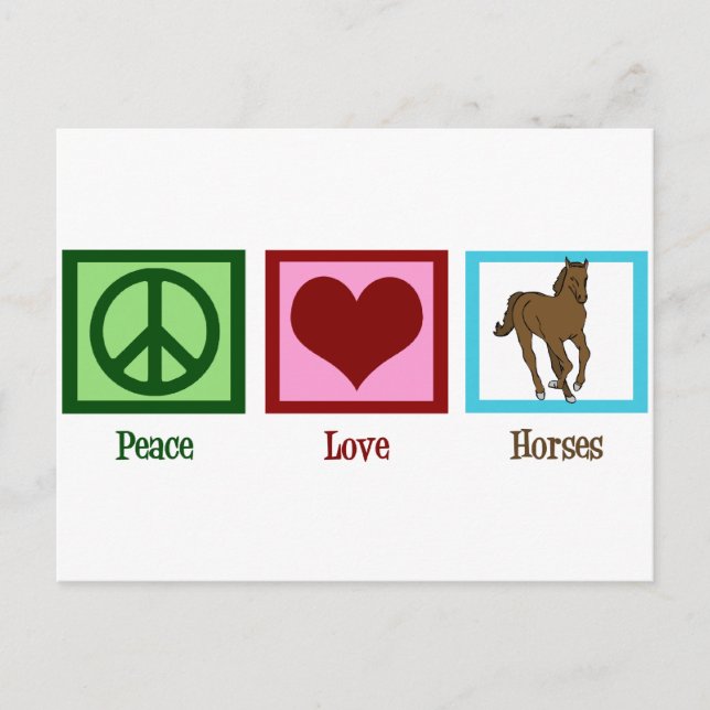 Cartão Postal Cavalos de Paz e Amor (Frente)