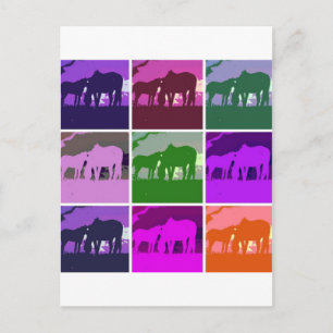 Cartão Postal Cavalos de pop Art