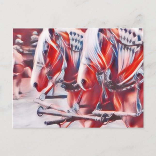 Cartão Postal Cavalos de trabalho (Frente)