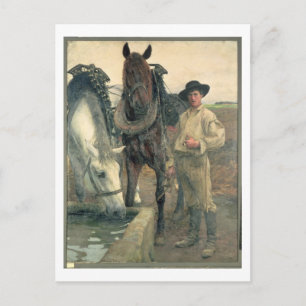 Cartão Postal Cavalos na Bebedouro, 1884 (óleo sobre tela)
