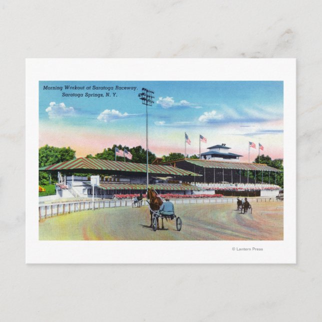 Cartão Postal Cavalos que se preparam para a manhã (Frente)