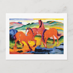 Cartão Postal Cavalos Vermelhos de Franz Marc