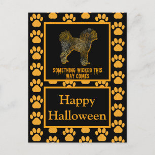 Cartão Postal Cavapoo English Dog Silhoueen Halloween