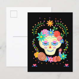 Cartão Postal Caveira de Açúcar Día de los Muertos