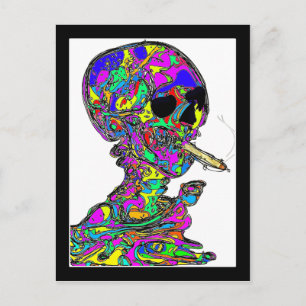 Cartão Postal Caveira de Van Gogh Fumando Cigarro