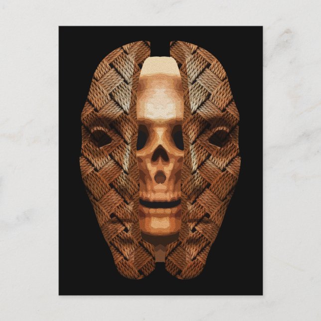 Cartão Postal Caveira Dentro: Desvendando Complexidade Interna (Frente)