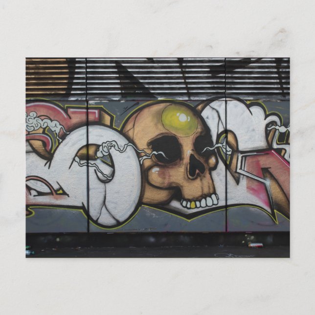 Cartão Postal Caveira do grafite (Frente)