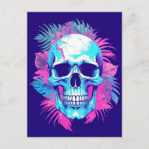 Caveira Floral no Estilo Vaporwave