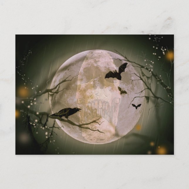 Cartão Postal Caveira na Lua Cheia (Frente)