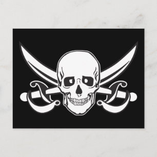 Cartão Postal Caveira Pirata