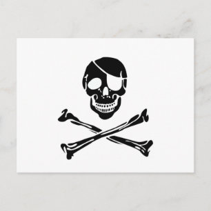 Cartão Postal Caveira Pirata