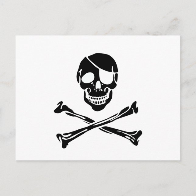 Cartão Postal Caveira Pirata (Frente)