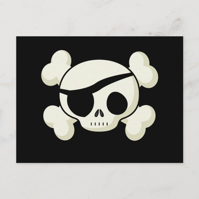 Cartão Postal Caveira Pirata (Frente)