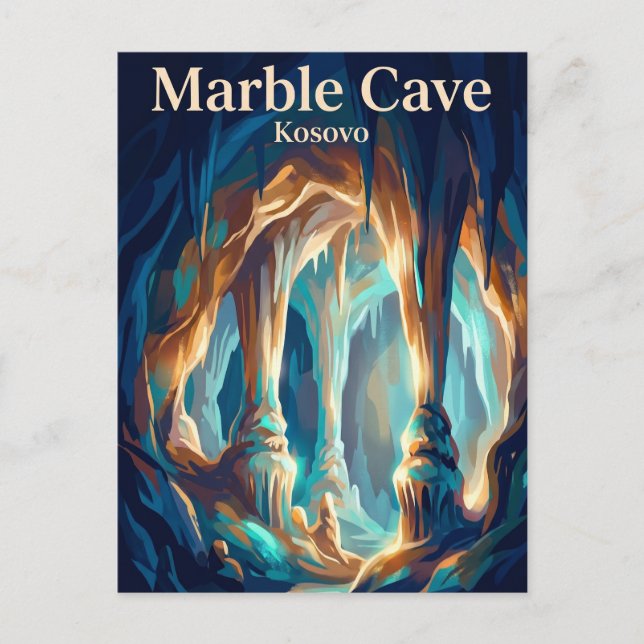 Cartão Postal Caverna de Mármore (Caverna de Gadime) Kosovo (Frente)