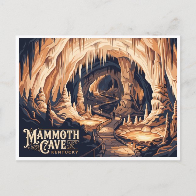 Cartão Postal Caverna Mammoth Kentucky (Frente)