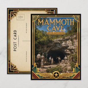 Cartão Postal Caverna Mammoth Kentucky Arte Deco Vintage Idade D