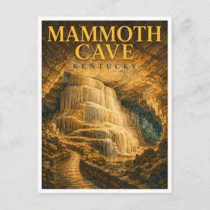 Cartão Postal Caverna Mammoth Kentucky Frozen Niagara GeoSaga