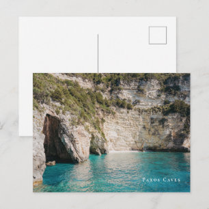 Cartão Postal Cavernas de Paxos Grécia Costeira