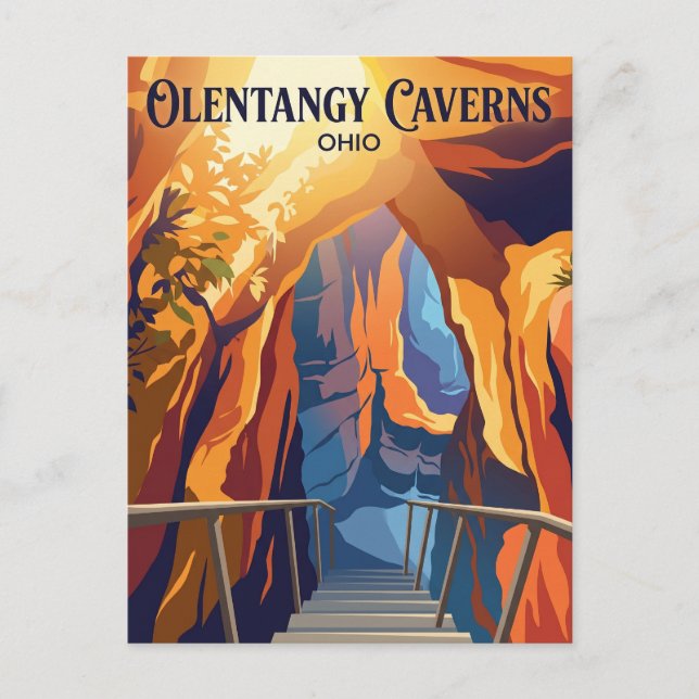 Cartão Postal Cavernas Olentangy EUA (Frente)