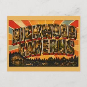 Cartão Postal Cavernas Rickwood Alabama Arte Floresta Caverna Vi