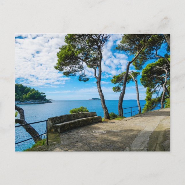 Cartão Postal Cavtat, fotografia pitoresca da Croácia, (Frente)