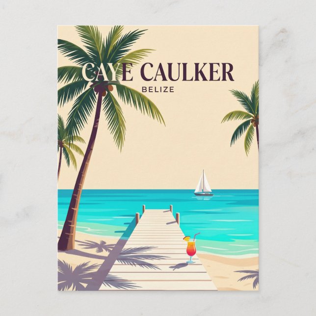 Cartão Postal Caye Caulker Belize (Frente)