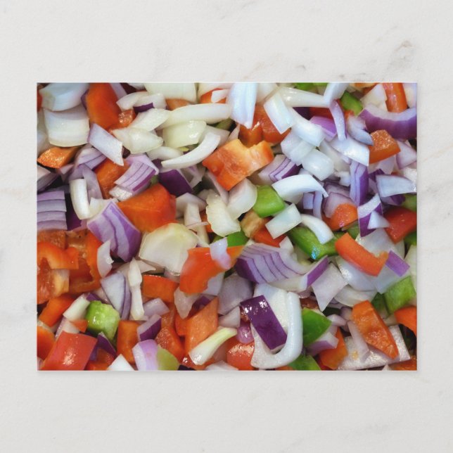 Cartão Postal Cebolas e pimentões-de-casca (Frente)