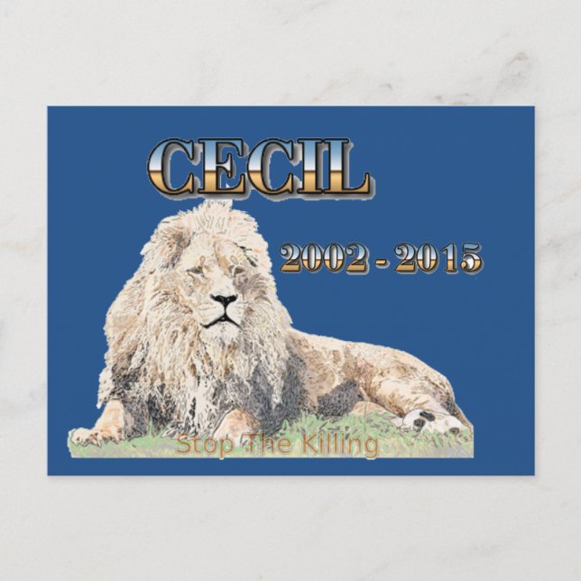 Cartão Postal Cecil The Lion (Frente)