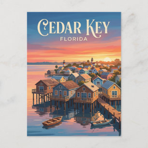 Cartão Postal Cedar Key Beira-Mar EUA