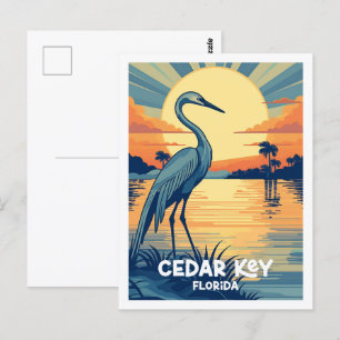 Cartão Postal Cedar Key Florida USA Familiar Viagens vintage Pla