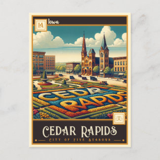 Cartão Postal Cedar Rapids, Iowa | Vintage