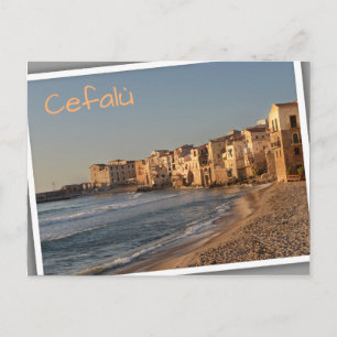 Cartão Postal Cefalu, cidade litoral da Sicília