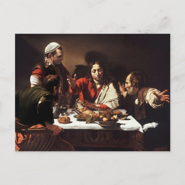 Cartão Postal Ceia em Emaus - Caravaggio) (Frente)