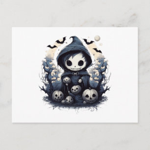 Cartão Postal Ceifador Chibi Encapuzado Halloween - Fã do Escuro