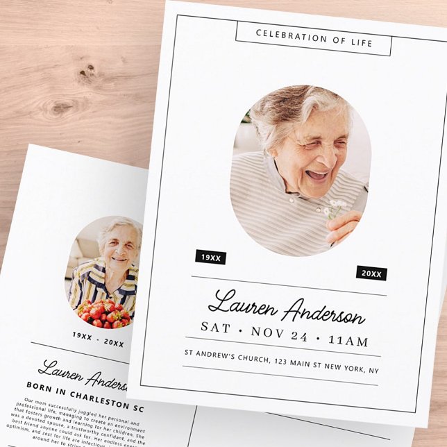 Cartão Postal Celebração da Memória de Vida Moderno Simples Foto (Criador carregado)