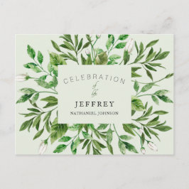 Cartão Postal Celebração da Vida Após a Perda Folhagem