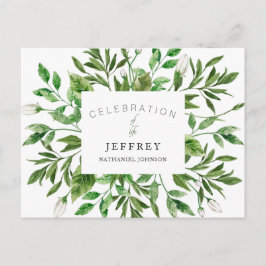 Cartão Postal Celebração da Vida e Coleta de Folhagem de Luto