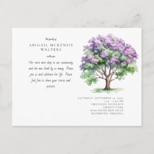 Cartão Postal Celebração da vida em árvores cor-de-rosa profunda