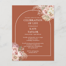 Cartão Postal Celebração da Vida Funeral do Arco de Grama das Pa