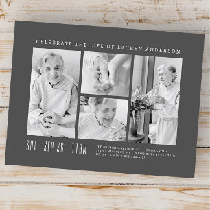 Cartão Postal Celebração da Vida Moderna Simples Colagem de 4 Fo