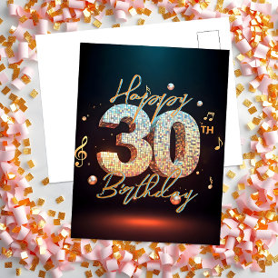 Cartão Postal Celebração de 30 anos de aniversário com Sparkling