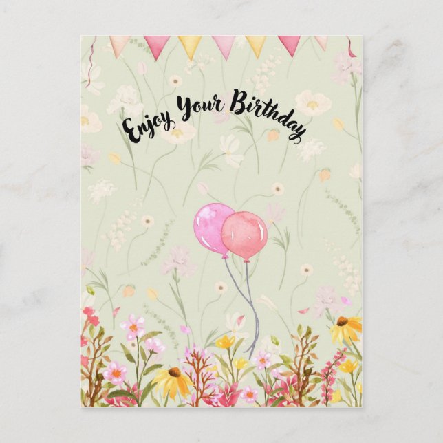 Cartão Postal Celebração de Aniversário (Frente)