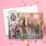 Cartão Postal Celebração De Aniversário A Qualquer Ano De Colage<br><div class="desc">Celebre a pessoa de aniversário com este maravilhoso cartão postal de convite de aniversário com 4 fotos da aniversariante/menino/amigo/família. O backside oferece espaço para todos os detalhes da sua festa. Perfeito para qualquer aniversário!</div>